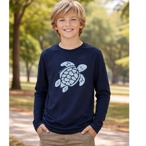 Vilebrequin Blue Boy's Long Sleeve Turtle Rashguard Size 12 Years